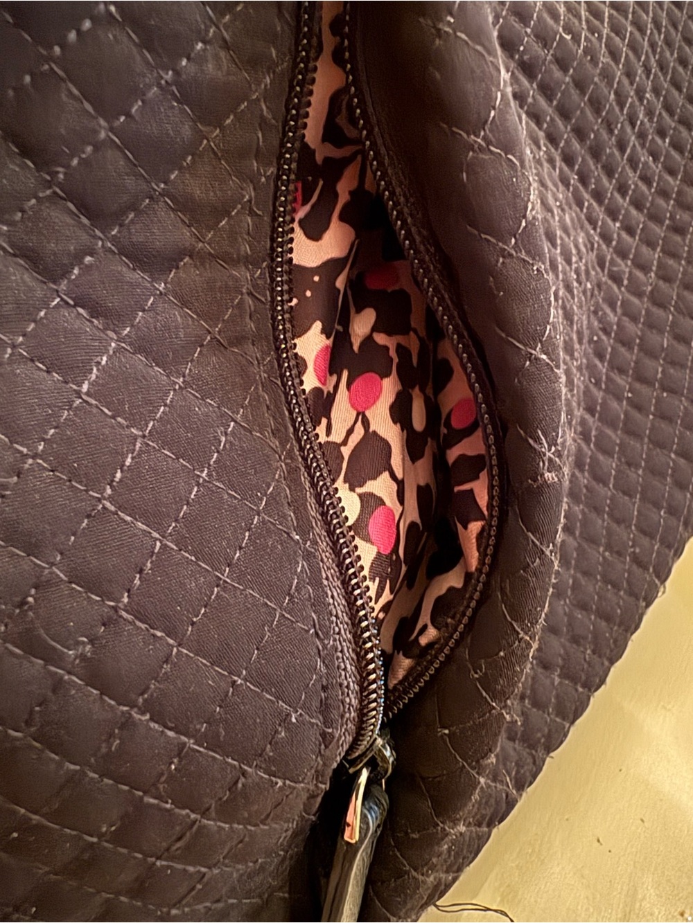 Vera Bradley Black Quilted Tote with Knot Handles - Picture 5 of 11